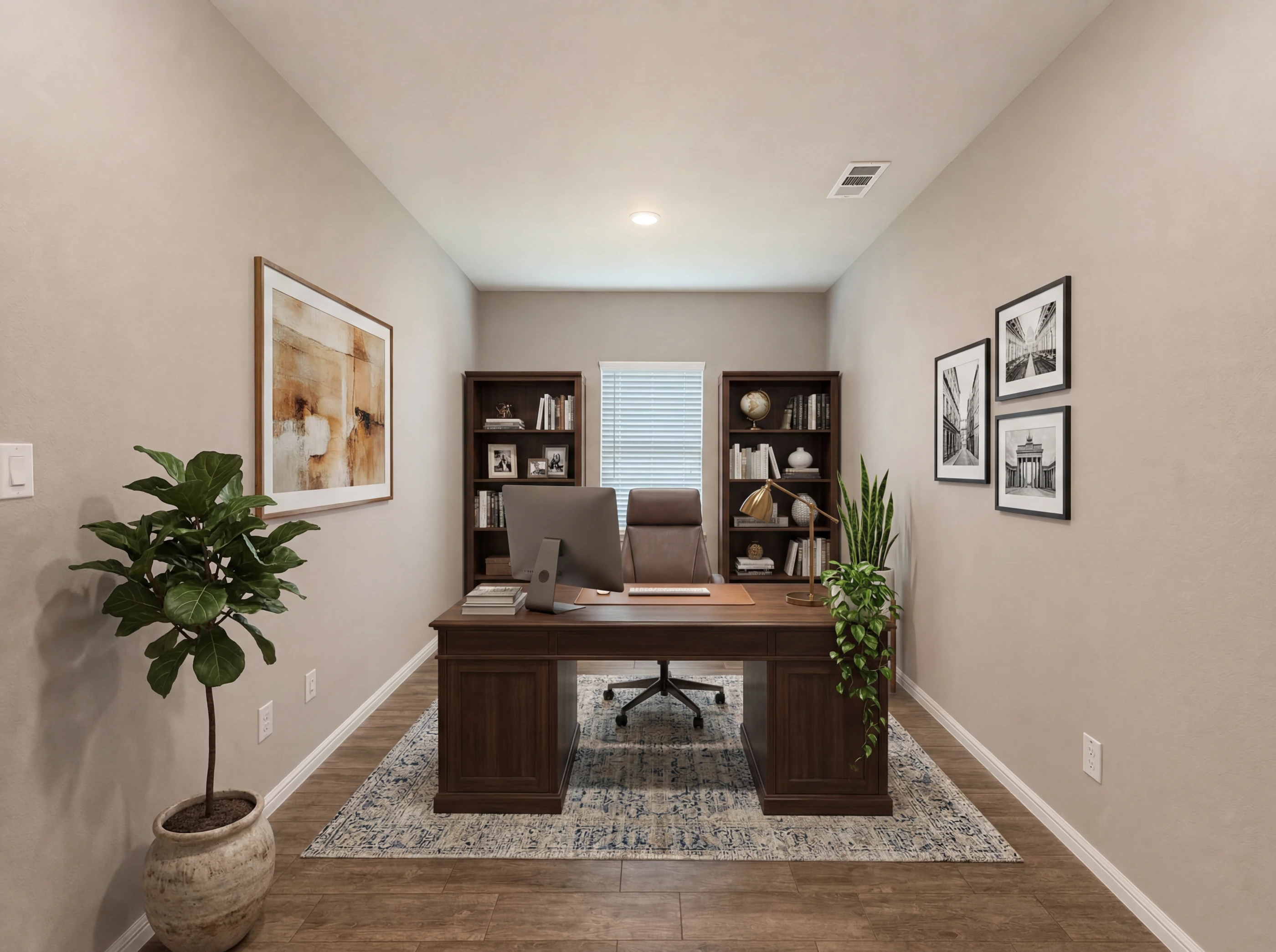 Home office / study with built-in shelving