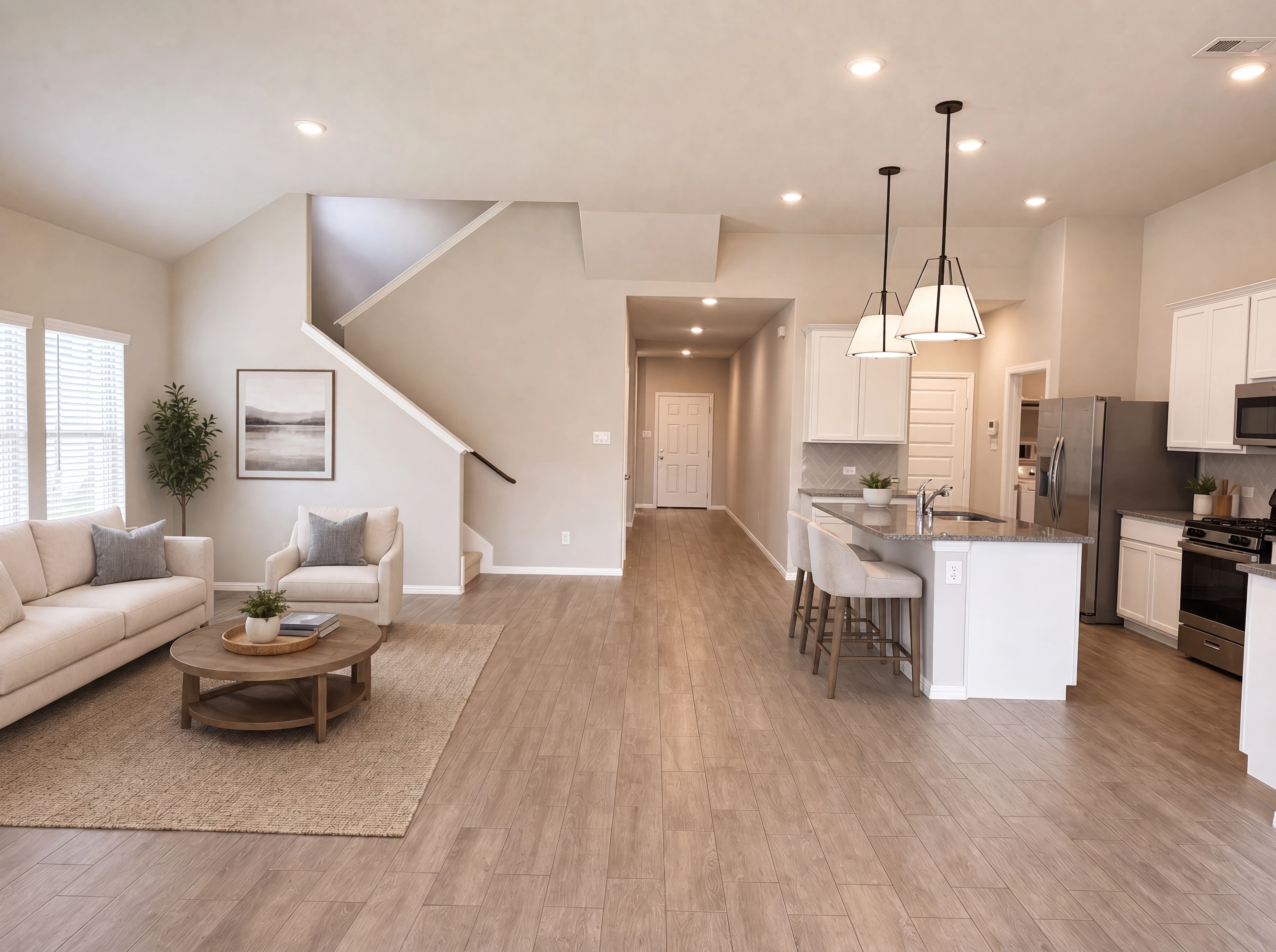 Great room with natural light
