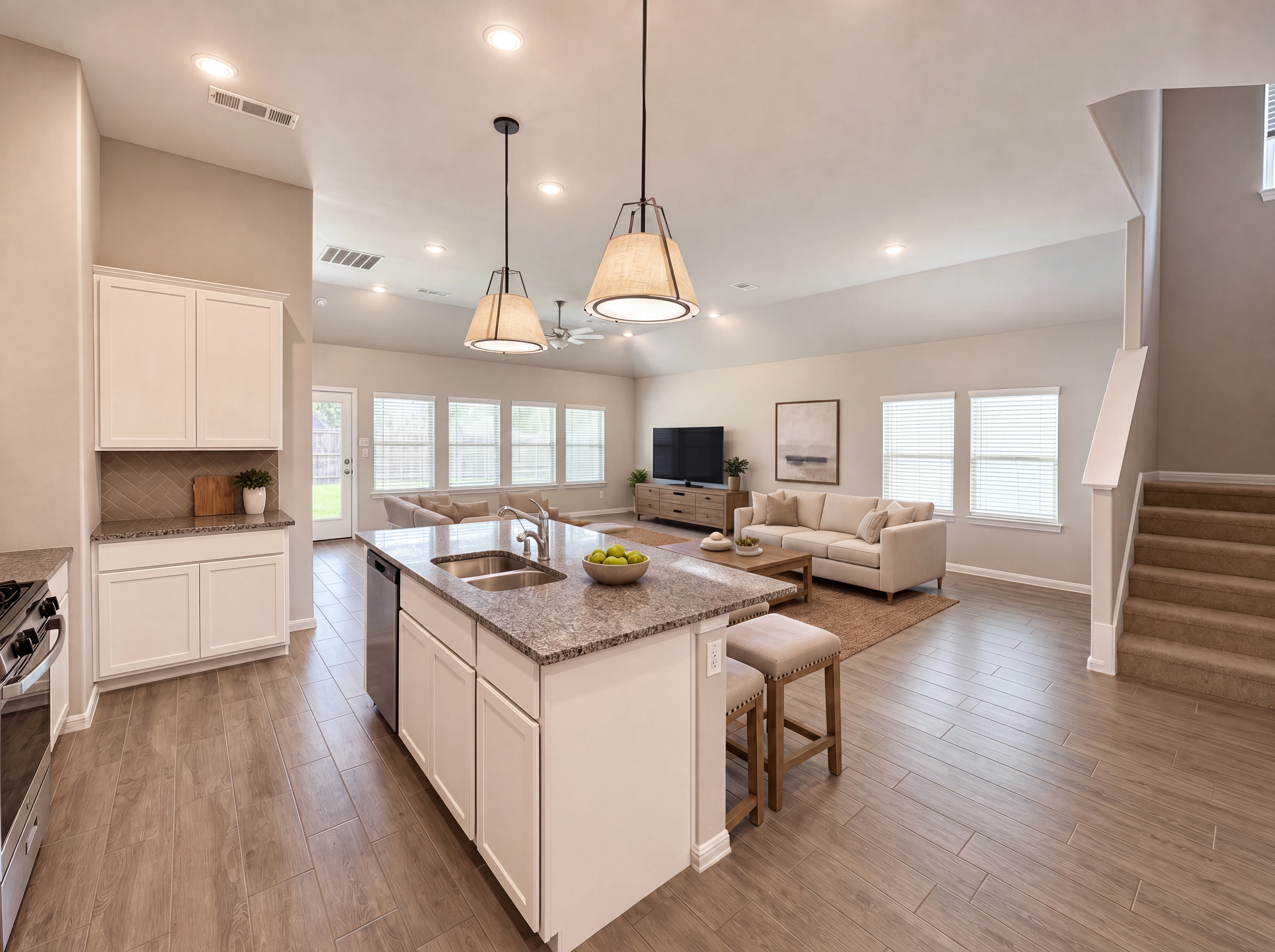 Great room from the kitchen